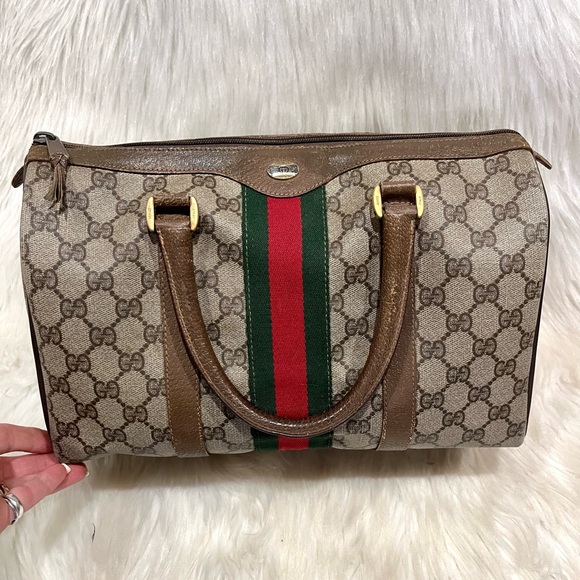 Authenticated Gucci Supreme Web Boston Ophidia Tote Bag Handbag Purse - Picture 4 of 16